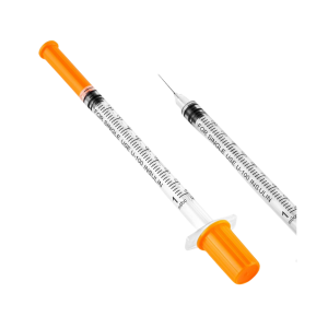 U-100 insulin syringe label for single use only