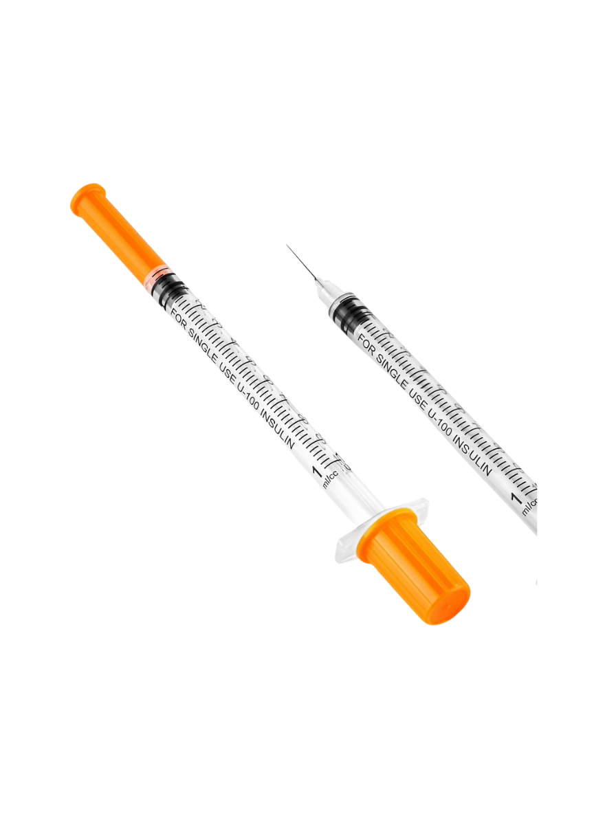 U-100 insulin syringe label for single use only