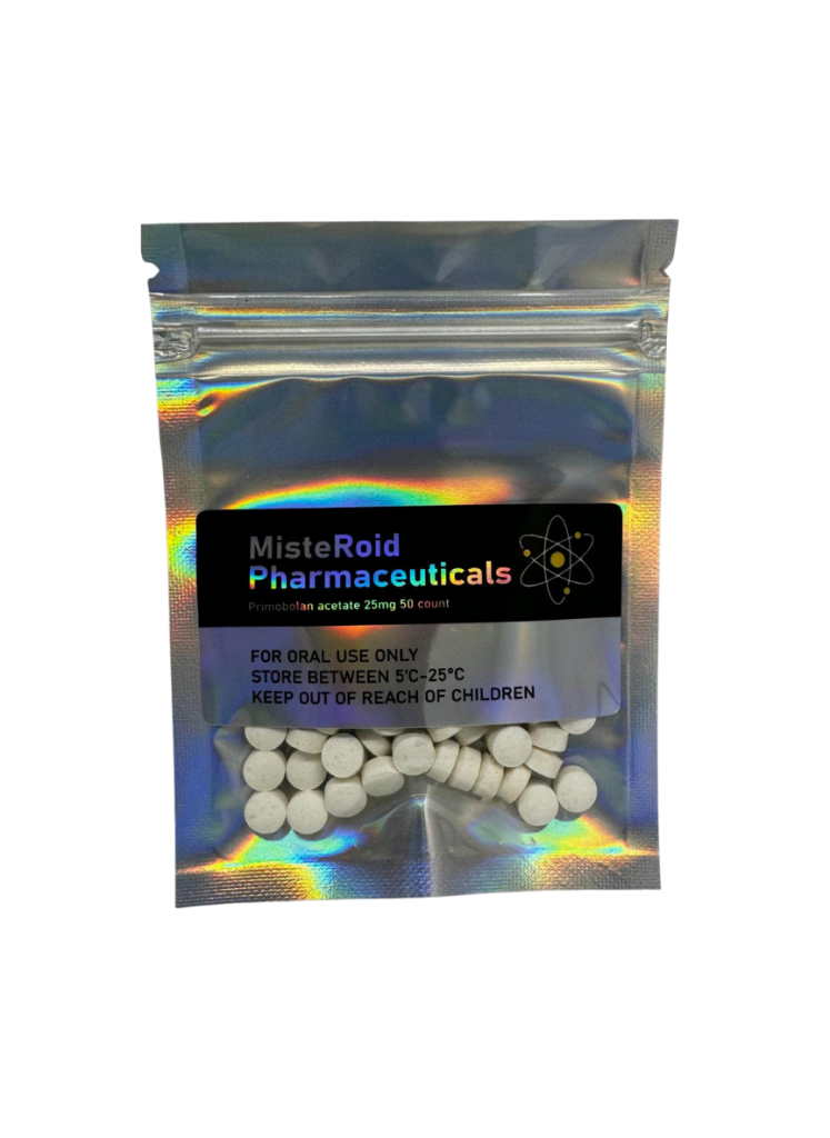 MisteRoid Pharma Primcholan Acetate 25mg 50 count oral tablet label