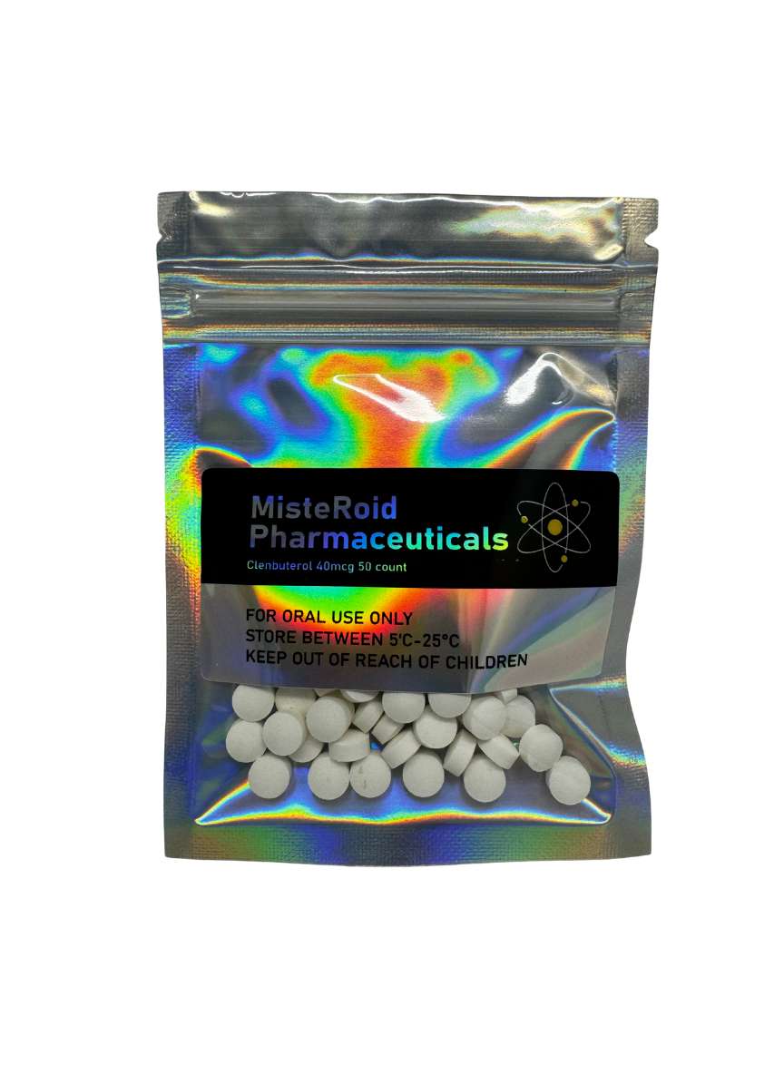 MisteRoid Pharma Clenbuterol 40mcg 50 count oral tablet label